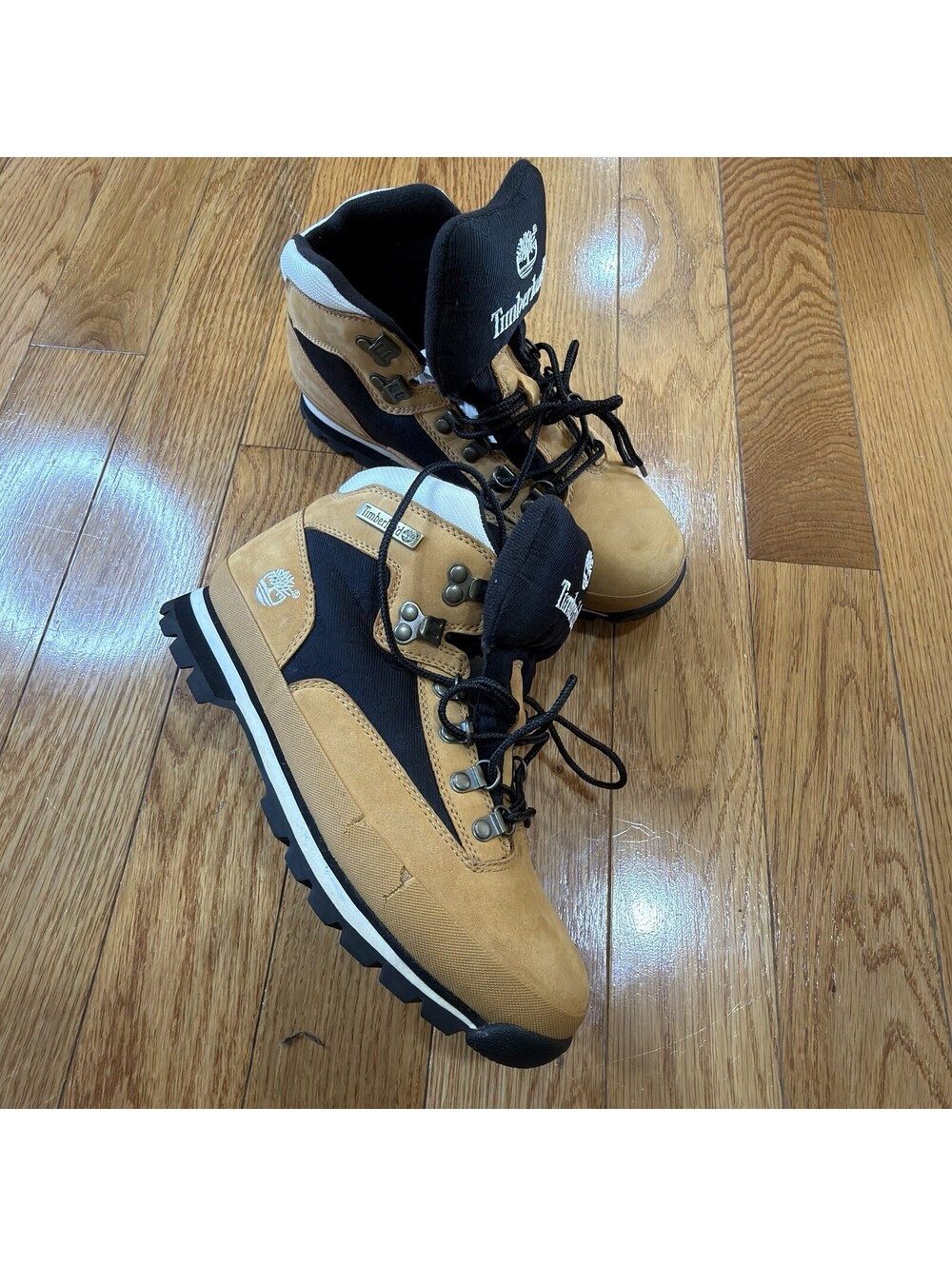 Timberland Euro Hiker Boots Wheat Black Men’s US 8 Waterproof Leather